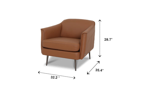 Silla decorativa Lusso color castaño