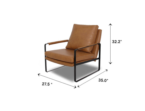 Silla decorativa moderna Luna Cognak