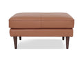 Selina Midcentury Brown Leather Ottoman with elegant design and premium leather upholstery, perfect for modern interiors.