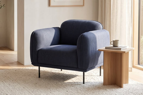 Livia Navy Blue Firm Accent Chair