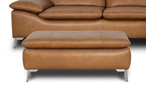 Milano Tan Leather Ottoman