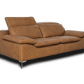 Milano Modern Tan Leather 3 Seater Sofa featuring sleek design and Italian craftsmanship.