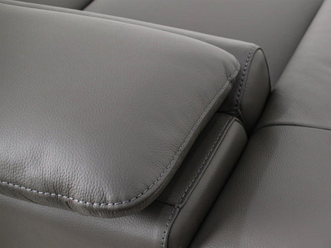 Alanna Grey Leather Motorized Sectional Sofa - Left Chaise