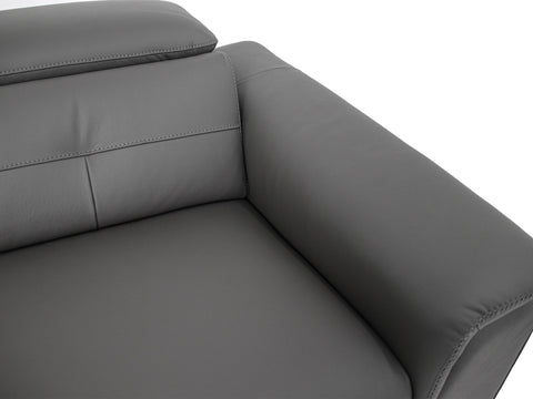 Alanna Grey Leather Motorized Sectional Sofa - Left Chaise