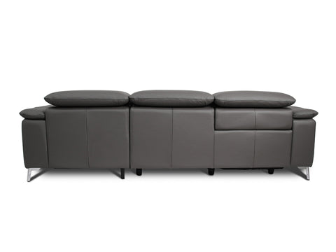 Alanna Grey Leather Motorized Sectional Sofa - Left Chaise