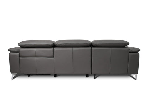 Alanna Grey Leather Motorized Sectional Sofa - Left Chaise