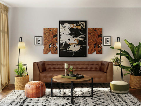 Nova Tan 3-Seater Leather Sofa