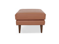 Selina Midcentury Brown Leather Ottoman with a sophisticated design and top-grain semi-aniline leather.