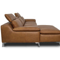 Milano Tan Leather Sectional Sofa - Right Chaise with sleek design and premium full-grain leather, perfect for modern living spaces.