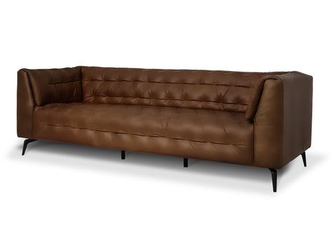 Nova Tan 3-Seater Leather Sofa