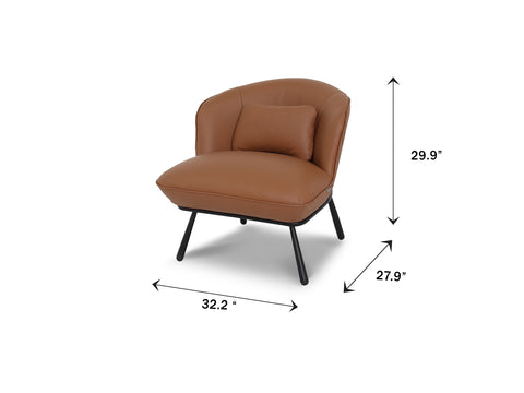 Silla decorativa moderna Fancyoni de color castaño