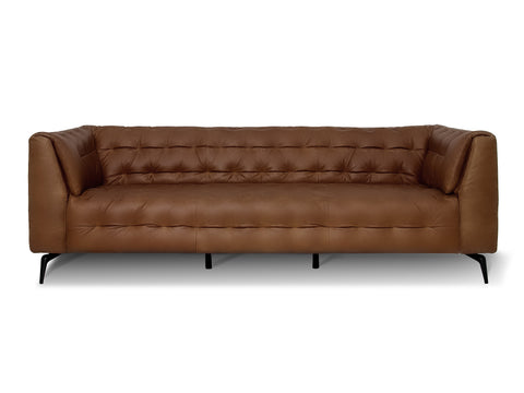 Nova Tan 3-Seater Leather Sofa