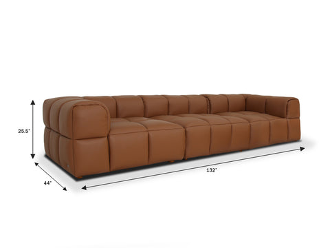 Sofá modular de 3 plazas en color marrón Tuscono