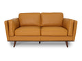 Selina Leather Cognac Loveseat Sofa