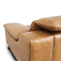 Milano Tan Leather Sectional Sofa - Right Chaise in premium full-grain leather, showcasing elegant craftsmanship and contemporary design.