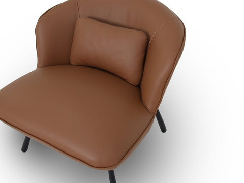 Silla decorativa moderna Fancyoni de color castaño