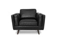 Selina Leather Black Accent Chair