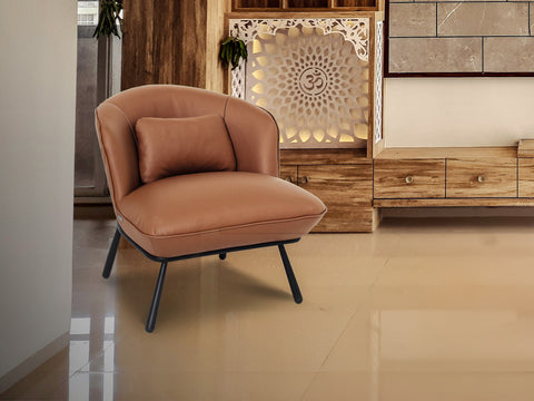 Silla decorativa moderna Fancyoni de color castaño