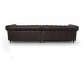 Stanhope Dark Chocolate 4 Seater Chesterfield back view in top-grain aniline leather