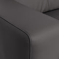 Close-up of Modena Grey Leather Motorized Single Recliner showcasing sleek modern design and luxurious comfort.