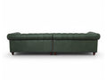 Stanhope Royal Green Leather 4 Seater Chesterfield, back view showcasing modern luxury and top-grain aniline leather.