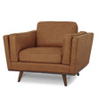Selina Midcentury Tan Leather Accent Chair with elegant mid-century design and modern craftsmanship.
