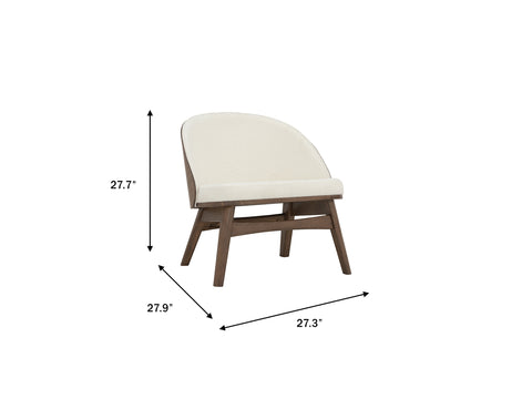 Silla decorativa Lucca color castaño y crema