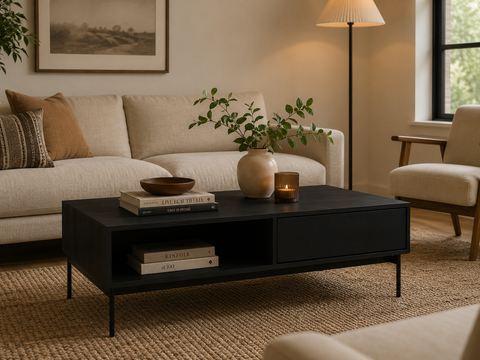 Marcello Black Rectangular Coffee Table