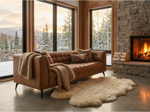 Nova Modern Chesterfield Tan Leather 3 Seater sofa