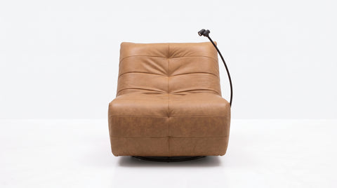 Mirano Camel Brown Distressed Leather Power Swivel Rocking Recliner Chair
