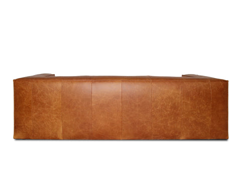 Torino Cubic Cognac Distressed Leather 3 Seater Sofa