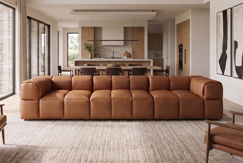 Tuscono Grand 132″ 3-Seater Brown Leather Modular Sofa