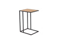 Amico Minimalist C-Shaped Laptop Table with black metal frame and wood-look top for modern homes.