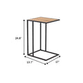 Amico Minimalist C-Shaped Laptop Table with dimensions 24.8 inches tall, 13.7 inches wide, 17 inches deep, in a black metal frame.