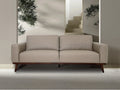 Amore Midcentury Grey Leather 3 seater sofa with teak legs in a modern living space