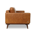 Side view of Amore Cognac Distressed Leather 3 seater sofa in rich brown hue, highlighting premium craftsmanship and modern comfort.