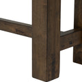 Close-up of legs of Annata Rustic Bench - Dark Solid Wood showcasing rich finish and craftsmanship.