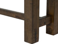 Close-up of legs of Annata Rustic Bench - Dark Solid Wood showcasing rich finish and craftsmanship.