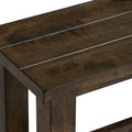 Close-up view of Annata Rustic Bench - Dark Solid Wood showing rich natural grain and dark finish.