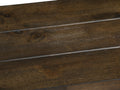 Close-up of Annata Rustic Bench - Dark Solid Wood showing rich grain texture and dark finish for dining or living spaces.