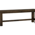 Annata Rustic Bench - Dark Solid Wood with natural grain patterns, perfect for dining or living spaces, highlighting refined craftsmanship.