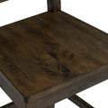 Annata Rustic Counter Chairs - Dark Solid Wood seat detail showing dark solid wood texture, part of set of 2, ladder-back design.