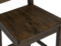Annata Rustic Counter Chairs - Dark Solid Wood seat detail showing dark solid wood texture, part of set of 2, ladder-back design.