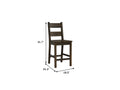 Annata Rustic Counter Chairs - Dark Solid Wood, ladder-back design, dimensions: 41.7"H x 21.2"W x 18.5"D, set of 2