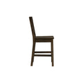 Annata Rustic Counter Chairs - Dark Solid Wood, side view showcasing sturdy ladder-back and minimalist design.