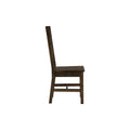 Side view of Annata Rustic Dining Chairs - Dark Solid Wood showcasing sturdy ladder back design, perfect for dining spaces and gatherings.