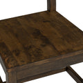Close-up of Annata Rustic Dining Chairs - Dark Solid Wood showcasing the seat and ladder back design.