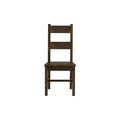 Annata Rustic Dining Chairs - Dark Solid Wood, sturdy ladder back design for dining set
