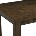 Close-up of Annata Rustic Dining Table - Dark Solid Wood showcasing the rich wood grain finish and sturdy craftsmanship.