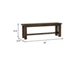Annata Rustic Bench - Dark Solid Wood with dimensions 52" x 12.9" x 17.9".